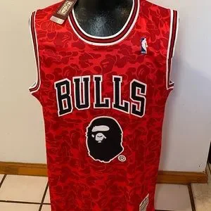 BAPE Bulls Jordan 23 レッドジャージ Bape Chicago Bulls #23 Michael Jordan Jersey | SidelineSwap